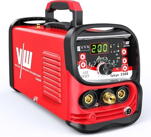 Saldatrice TIG 200A DC con Funzione Impulso e IGBT, MMA, Daldatore TIG con Grande Display LED, Avvio a Caldo, Arc Force e Nove Slot di Memoria, Tokyo 2300 - Vector Welding