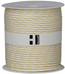 Hummelt® SilverLine-Rope Schot Seil Polyesterseil 6mm 50m weiß/gelb auf Rolle