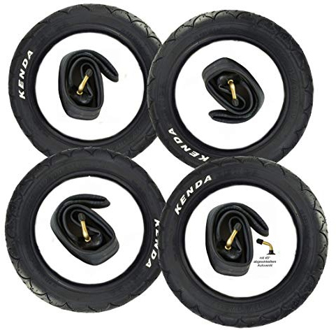 4x 12 Reifen 12.1/2 x1.75 x 2.1/4 = 47-203 + 4x CBK-MS Schlauch mit 45° Winkel Autoventil für Kinderwagen usw
