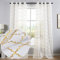 Kotile Vorhänge mit Ösen, Voile, durchscheinender Foliendruck, marokkanisches Muster, für Babyzimmer, 2 Bahnen Marokkanisch 52x84 White Sheer - Gold Moroccan