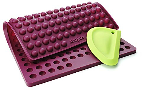 Collory Medium Halbkugel (1,5cm) Silikon Backmatte und Teigschaber Set, DIY Hundekekse, Pralinen und Bonbon, Alternative zu Backpapier, Antihaftend, Lebensmittelecht & BPA-frei