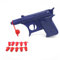 Blue Die Cast Metal Spud Gun Pistol, Great Retro Fun for Kids & Adults, Role Playing Toy Gun with 12 Soft Rubber Bullets