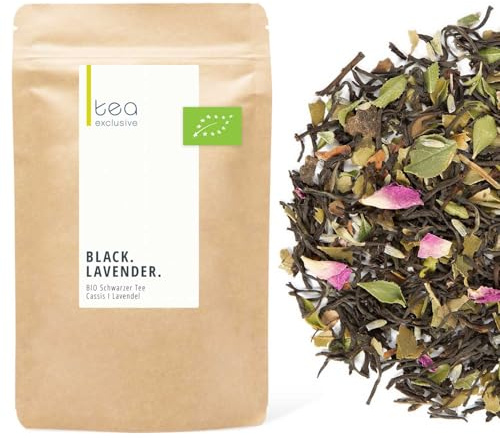 Black Lavender, BIO Schwarzer Tee, schwarze Johannisbeere (Cassis) mit Lavendel, Premium Tee-Rarität, 125g loser Tee - tea exclusive