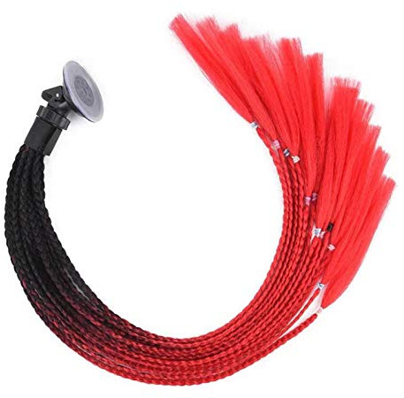Hameio Casque Pigtails - Hommes Et Femmes Sexy Cool Moto Décoration Dégradé Rampe Casque Tresses Cheval Casque Cheveux, Cheval Longue avec Ventouse pour OTO