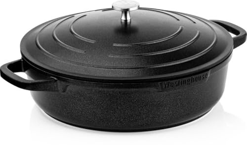 Westinghouse PERFORMANCE SERIES Padella con coperchio, grande padella da 32 cm, per piani cottura a induzione e tutti i piani cottura, padella rivestita con manico, bordo alto, lavabile in