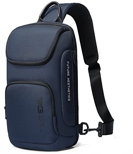 BANGE Sling Bag, Waterproof Men's Chest Bag Shoulder bags Crossbody Sling Backpack for Men……, Blue, Durable