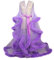 UIHECTA Kimono en Tulle pour Femme - Robe De Chambre avec Garniture Fourrure et Plume - Peignoir Vêtements Nuit pour Mariée Mariage - Violet, Taille Unique
