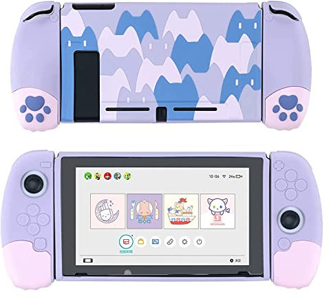 GeekShare Mignon Coque de Protection en Silicone Souple Compatible avec Switch Console et Joy Con- Absorption des Chocs et Anti-Rayures Slim Cover avec Design Ergonomique pour Switch