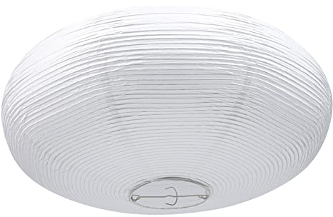 Runder Japanischer Papier Lampenschirm in Beige für Pendelleuchten | Papier und Metall, Schlichtes Design, Wohnzimmer und Büro, Augenschutz, Künstlerische Atmosphäre