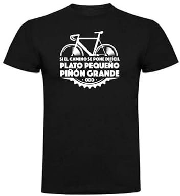 Antracita Camiseta Bici Plato pequeño piñon Grande para Ciclistas (XXL)