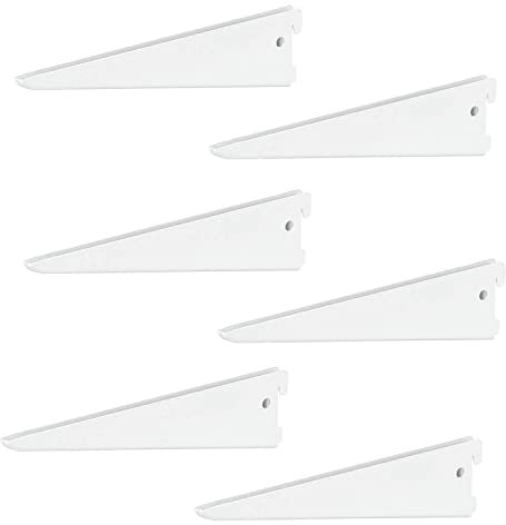 6 x siwitec U-Träger 270 x 50 mm in Weiss, Regalhalter für ein zweireihiges Regalschienensystem