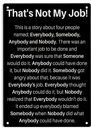 Metall-Blechschild That's Not My Job, 20,3 x 30,5 cm