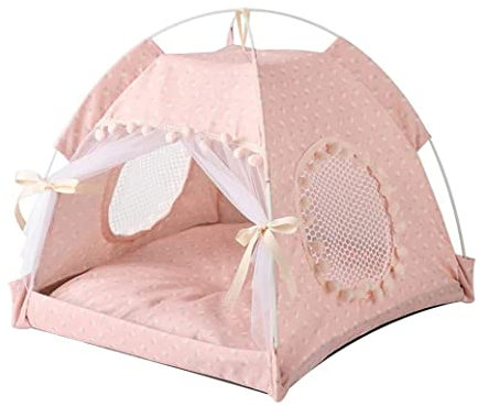 Gcroet Dog Cat Bed Kennel Pet Bed Puppy Princess Tent Bed House for Washable Summer Pet Cat Indoor for Small Medium Dog Cat Bed, Pet Bed, Puppy Princess Tent Bed, House for Washable Summer Pet Cat