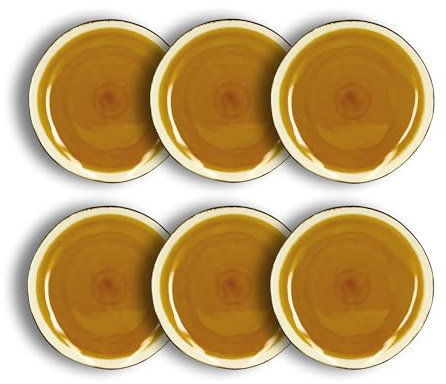 OGO LIVING - Lot 6 assiettes plates balata 27,5cm en grès jaune - 2614310