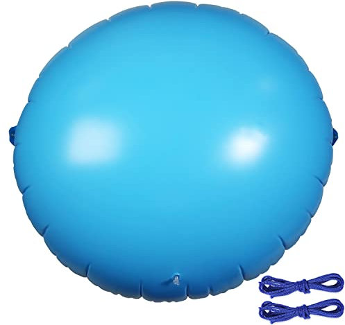 LUTER Poolkissen, 107 cm x 107 cm Poolkissen Winter Aufblasbare Poolkissen mit Seilen Eisausgleich Poolkissen Rund Luftkissen Pool für Oberirdische Pools Winterabdeckungen (Runde)