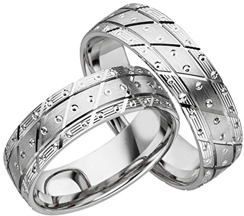 JC Trauringe 925er Sterling Silber Paar-Preis I Eheringe mit kostenfreier Gravur I Verlobungsringe | Paarringe | Partnerringe 6,5mm breit inkl. Etui I Größe 48 bis 72 I S008