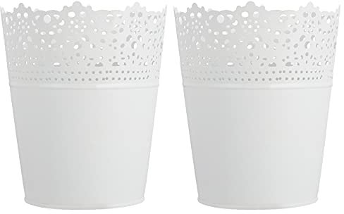 Artibetter Mini Kettle 2pcs Metal Rustic Flower Vase Round Makeup Brush Holders Pen Pencil Holder for Desk Lace Flower Wedding Vase for Office Kitchen Table Home Decor Outdoor Planters