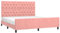 vidaXL Cadre de Lit avec Tête de Lit Sommier à Lattes Lit Rembourré Cadre à Lattes Lit Double Adulte Meuble de Chambre Rose 160x200 cm Velours