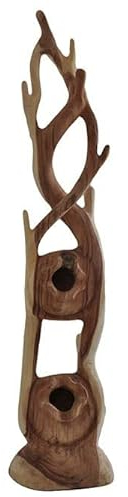 vintage-line Teakholz Garderobenständer, zwei Fächer Teak Holz Garderobe