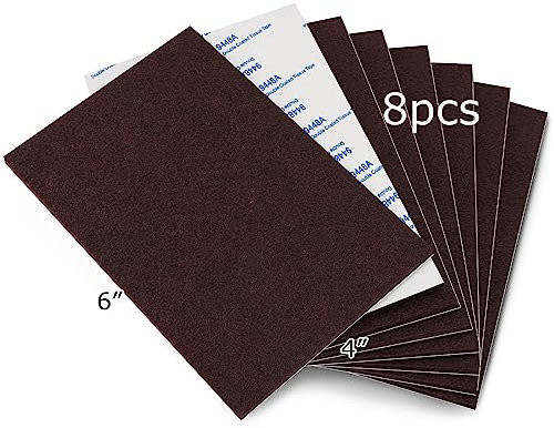 Square Felt Pads for Chair Legs, Square Felt Furniture Pads 1 inch 48 Pieces Pack Brown, Square Furniture Pads for Hardwood Floor 5mm Thick