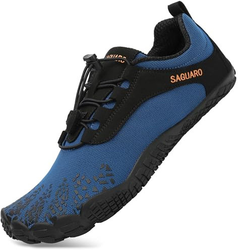 SAGUARO Barfuss Schuhe Damen Barfußschuhe Herren Zehenschuhe rutschfest Atmungsaktive Barefoot Shoes Indoor & Outdoor Barfussschuhe mit Breiter Zehenbox & Zero Drop Solhe, Kühles Blau, 43 EU