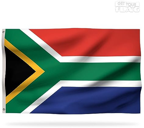 Drapeau de l'Afrique du Sud Premium 90x60cm - Drapeau Sud-Africain Résistant et de Haute Qualité avec 2 œillets métalliques - Soyez fier de vos couleurs !