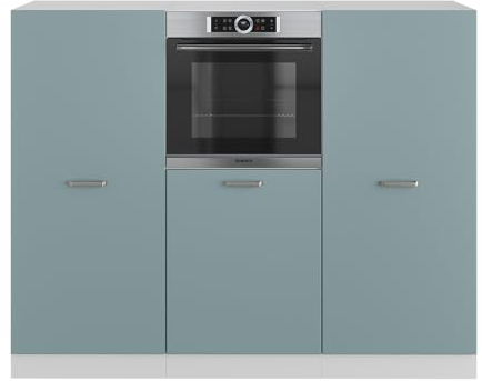 Vicco Küchenblock R-Line, Miniküche, Blau-Grau/Weiß, 180 cm ohne Arbeitsplatte