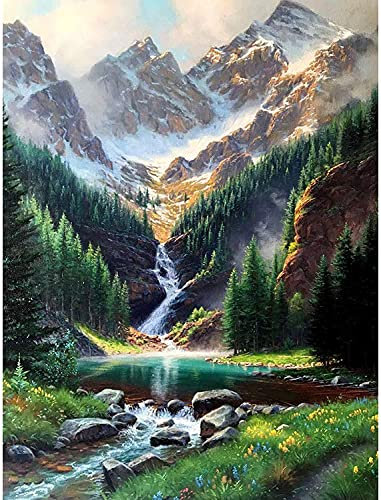 YALKIN Malen Nach Zahlen Erwachsene, Paint by Numbers Malen Nach Zahlen, DIY Landschaft mit Pinseln und Acrylfarben Handgemalt Ölgemälde Leinwand für Home Décor, Ohne Rahmen (40x50cm)