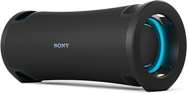 Sony ULT Field 7 - Tragbarer Bluetooth-Lautsprecher mit ULT Bass-Boost Funktion, 30 Stunden Akku, integrierter Powerbank, Wasser- und Staubdicht, LED, Mikrofon- und Gitarreneingang - Schwarz