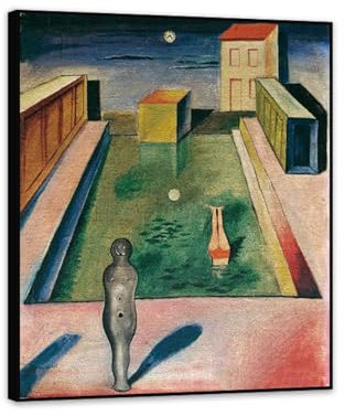 RXNHGJDS Surrealismus Kunstdruck auf Leinwand, Max Ernst 'Im Wasser ertrunken', Wanddekoration 50x60cm(20x24in), Schwarzer Rahmen