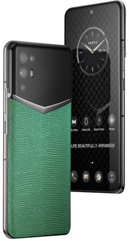 Vertu iVERTU Lizard Skin 5G Téléphone débloqué sécurisé crypté Appareil photo 64 MP 12 + 512 G 120 Hz FHD+ (1080 x 2400) Écran OLED Double SIM Charge rapide Vert