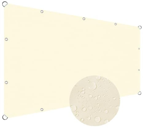 Tende da Sole per Esterno 4x7m, Tenda Velo Sole Protezione Solare Antivento Vela Ombreggiante Parasole Facile da Montare per Giardino, Balcone, Piscina - Latte Bianco