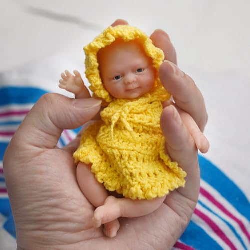 MYREBABY Mini Bambole Reborn da 11,4 cm, Clara, in Silicone, Realistiche per Tutto il Corpo, Sollievo dallo Stress
