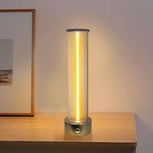 Minimalistische Schreibtischlampe, kabellose Tischlampen, wiederaufladbare LED-Nachttischleuchten, dimmbar mit 3 Stufen, für Gaming, Heimbüro, Schlafzimmer, Wohnzimmer, Küche, Bar, Restaurant (B)