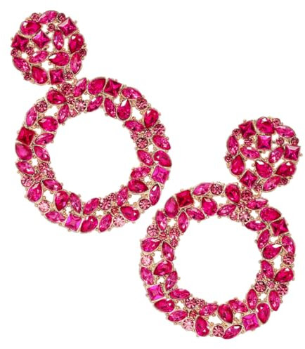 Eleganti Orecchini Statement Per Donna - Orecchini Alla Moda Con Strass E Dettagli Decorativi