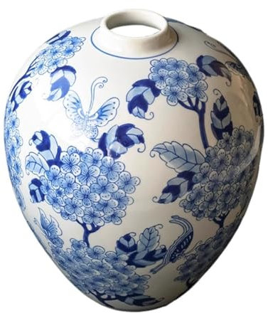 Blumenvasen Dekorativ Orientalische chinesische Blaue und weiße Porzellanvase Big Belly Rongfu Neue chinesische Vase Eingangsdekoration Wohnkultur Vasen