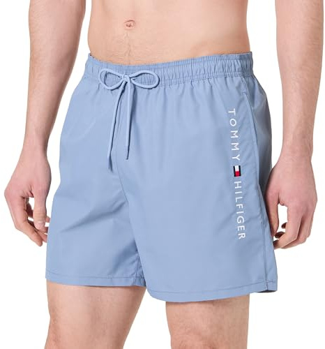 Tommy Hilfiger Herren Badeshorts Medium Drawstring Mittelland, Blau (Brisk Blue), XXL
