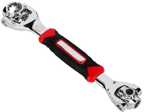 Chiave Rotante a 360 Gradi, Chiave Inglese, Utensili di Riparazione Rotanti, Adatto per Lavori di Manutenzione All'aperto, Biciclette e Auto, con Funzione di Adsorbimento Magnetico, 52 in 1, 250mm