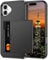 Coolden for iPhone 16 Case with Card Holder Armor Shockproof Case Heavy Duty Protective Case Hard Back Soft TPU Bumper Hidden Card Slot Wallet Case Cover for iPhone 16 Phone Case (Black)