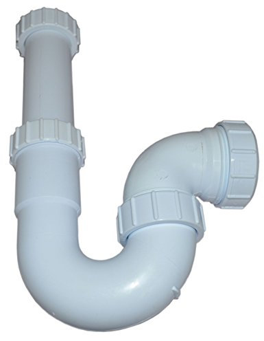 40mm Telescopic P Trap - 38mm Seal | Sink Waste Trap | 40mm Compression Waste Pipe Fitting | 1 1/2 Female Waste Grill Connection | Traps Gullies & Valves for Plumbing Installations