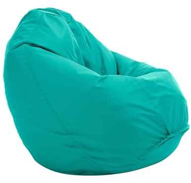 Bruni Sitzsack Classico L in Türkis – XL Sitzsack mit Innensack zum Lesen, Abnehmbarer Bezug, lebensmittelechte EPS-Perlen als Bean-Bag-Füllung, aus Deutschland