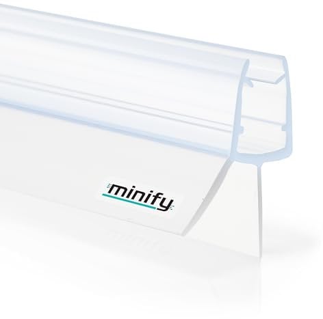 minify Junta de ducha para puertas de cristal (5 – 8 mm) – Junta para puerta de cristal transparente, perfil en U con labios de sellado de vidrio esmerilado disponible en diferentes longitudes [ 1 x
