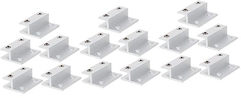 ARTIBETTER 3 Sätze Glasclip Floating Shelf Bracket Schwimmende Regalhalterungen Clip An Der Duschtür Duschtürschiene Klemmbausteine Schwebende Regal-hardware Regalklammern Silver 5 Stück * 3