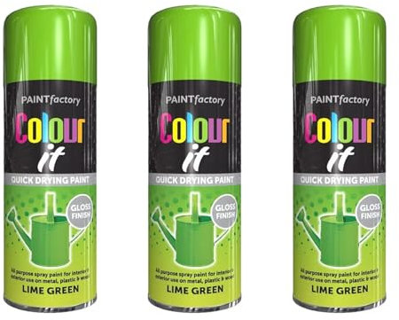 PNJB Lime Green All Purpose Aerosol Spray Paint, Quick Drying Spray, Versatile, Fast Dry And Excellent Coverage For Metal, Wood, Plastic, 400ML (3PCS)