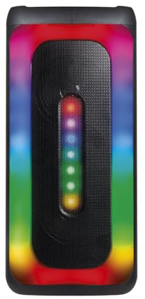 iTek I58070BLK Vibes Portable Dual Bluetooth Speaker with Bluetooth 5.0, USB, TF Card Slot, Microphone Port (not included), 9 Multi-Coloured LED Lights, USB Charging Cable and AUX Cable, 10W, Black