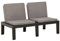 SDWEHO7 Gartenbank mit Rückenlehne, Lounge-Bänke mit Kissen, Balkonbank wetterfest, GartenMöbel, Sitzbank für Garten, Balkon und Terrasse, Kunststoff Grau 130 x 65 x 70 cm