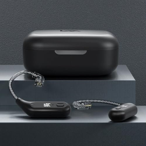 Cable de actualización inalámbrico chapado en plata para KZ AZ09, compatible con ganchos de oreja de rango de 15 m (negro y B)
