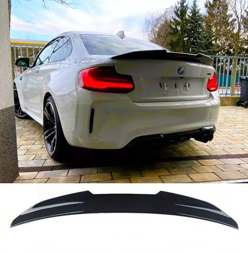 For Auto Perfectionists UK Rear Boot Spoiler Compatible With BMW 2 Series M2 F22 F87 2014-2021 High Kick PSM Ducktail ABS Gloss Black