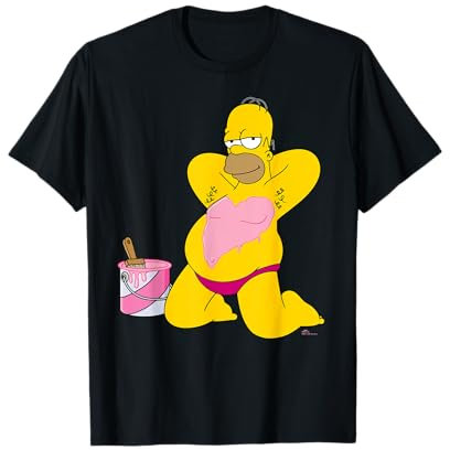 The Simpsons Homer Simpson Big Pink Heart Valentine’s Day T-Shirt