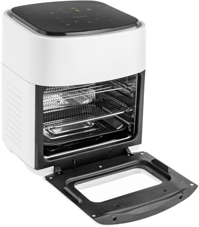 Horno de freidora de aire blanco, 15 l, sin aceite, Smart Air Fryer con pantalla LED, para el hogar, restaurantes, cafeterías, 370,5 x 290 x 370,5 mm